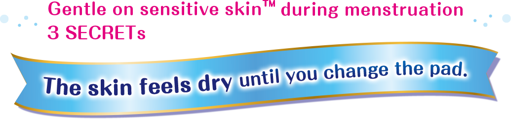 Gentle on sensitive skin™ during menstruation 3 SECRETs The skin feels dry until you change the pad.