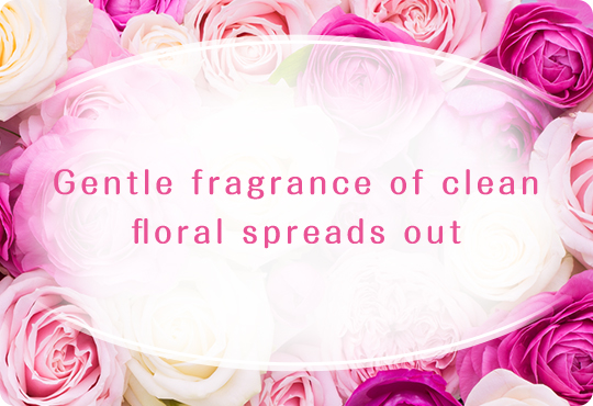 Gentle fragrance of clean floral spreads out