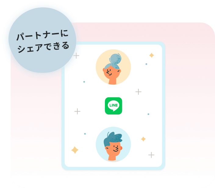 パートナーにシェアできる