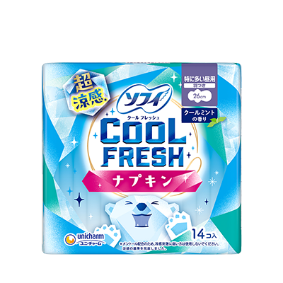 ソフィ クールフレッシュ 超涼感ナプキン 260 羽つき 14枚