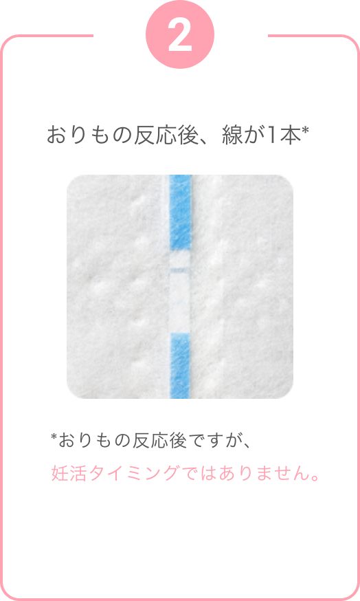 ②おりもの反応後、線が1本*　おりもの反応後ですが、妊活タイミングではありません。