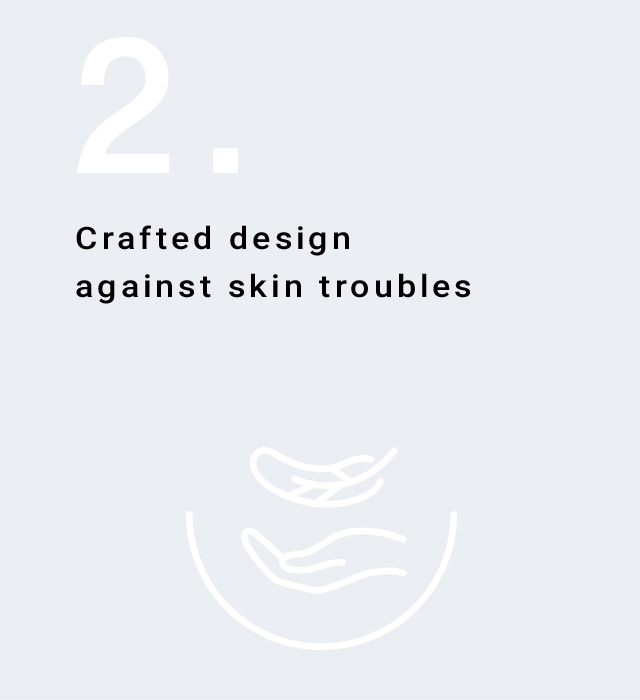 Crafted design against skin troubles