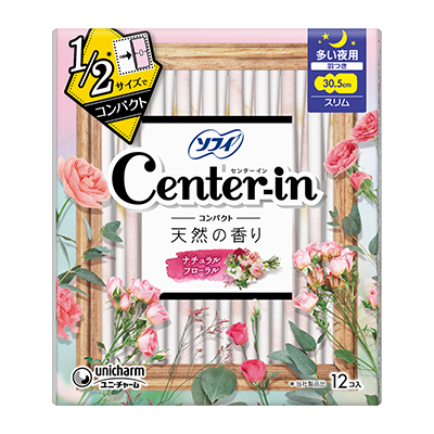 Center-in Compact 1/2 Natural Floral Scent For heavy nights/slim 30.5cm With wings