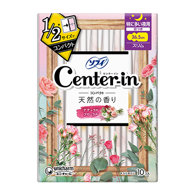 Center-in Compact1/2 天然花卉的清香 超量时夜用/超薄 36.5cm 护翼型