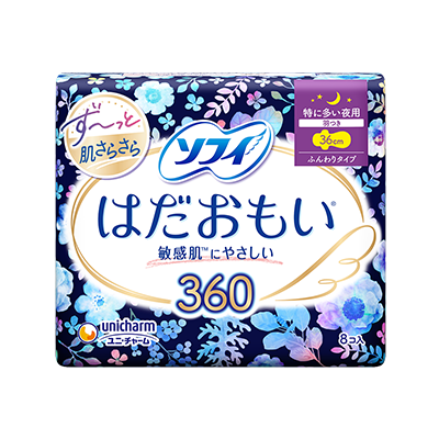 ソフィはだおもい®ふんわりタイプ　はだおもい®360　特に多い夜用