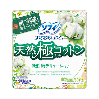 苏菲温柔肌<sup>(R)</sup>护垫　天然超级棉减少刺激私密呵护型护垫