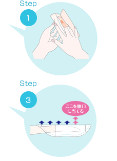 Step1 Step3 ここを膣口に当てる